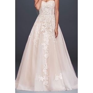 Sheer Lace and Tulle Ball Gown Wedding Dress